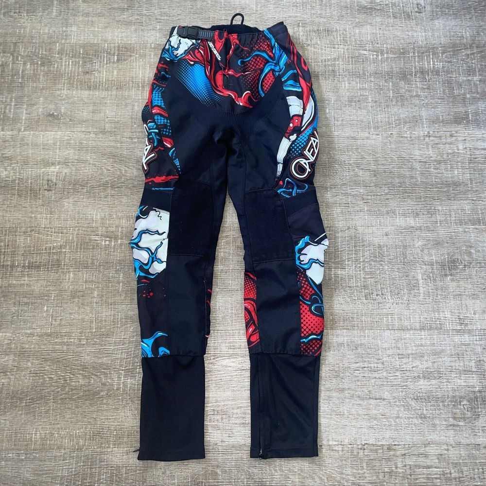 O Neal Motocross Element Series Youth Red Black Blue Racing Pants Size 12/14